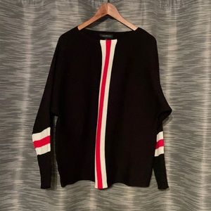Varsity racing stripe sweater by Lane Bryant size 10/12